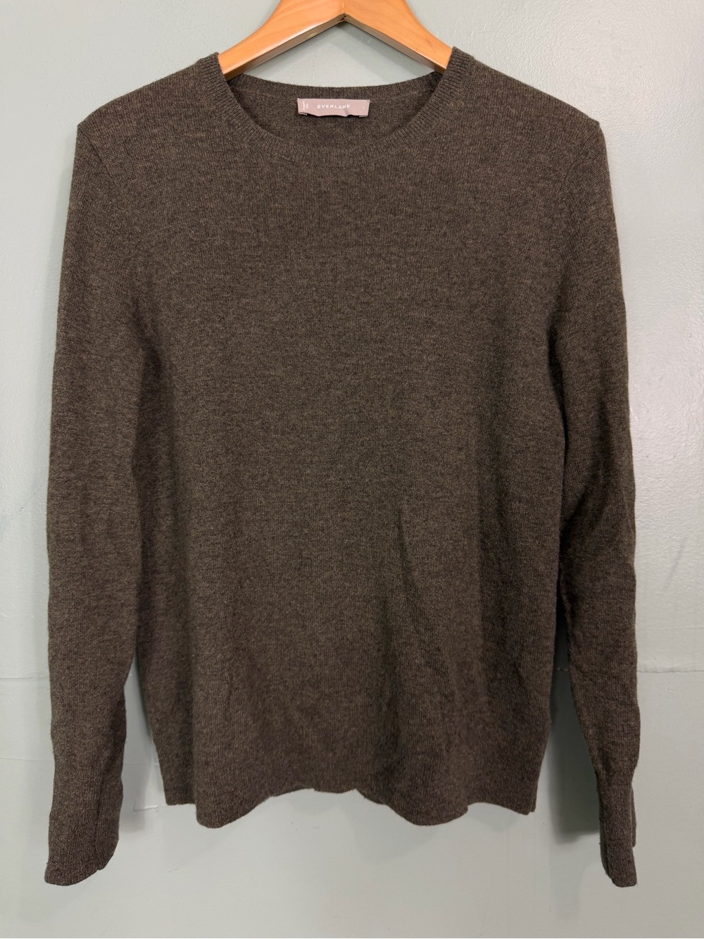 Everlane Cashmere Slim Crew Sweater Pullover Women Large Gray